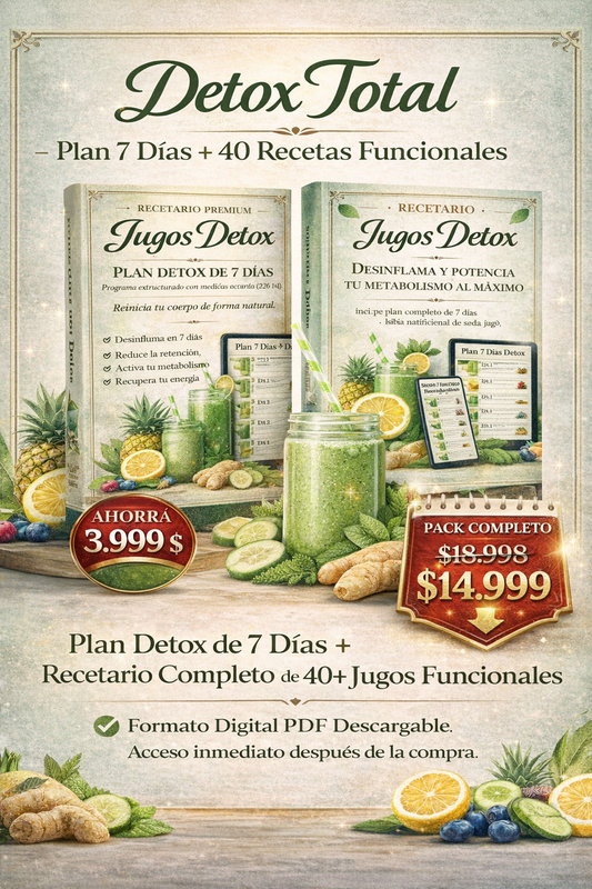 Détox Total – Plan 7 Días + 40 Recetas Funcionales